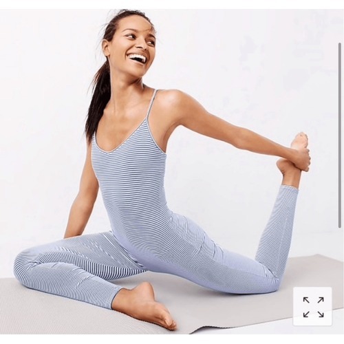 J. Crew Full Length Bodysuit Athletic Workout Athleisure Lounge L